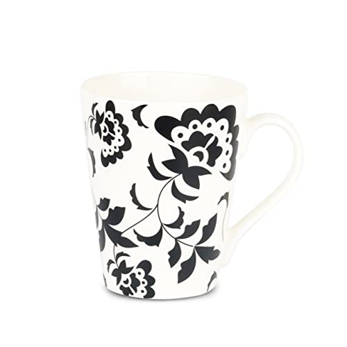 Image of Dandy Lines Conical Black and White Floral Design, 95015, Pack of 4