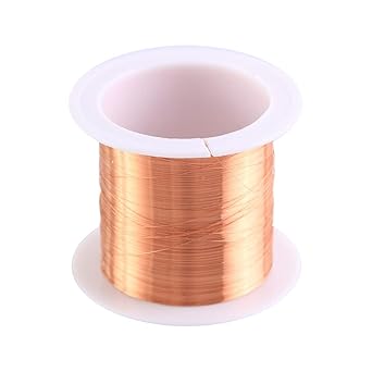 0.1mm Copper Wire, 50m Enameled Magnet Winding Wire High Temperature Resistance Craft Wire for Transformers Inductors?Random Scroll Color?