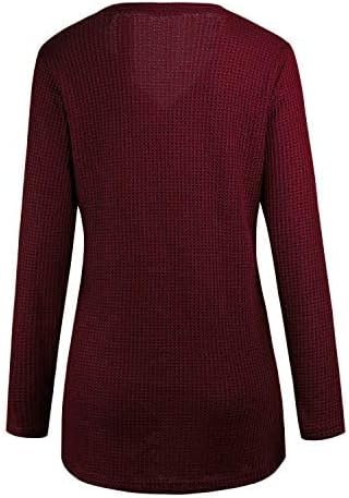 OUGES Women's Long Sleeve Button Loose Casual Blouses Tunic Tops
