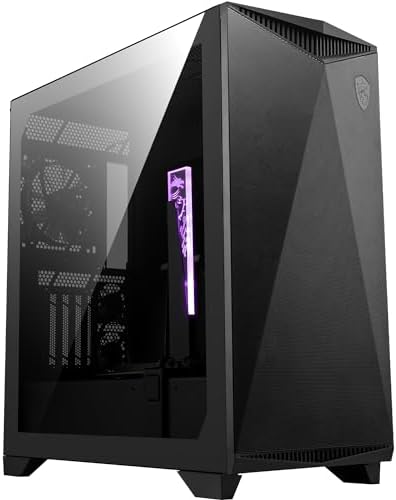 MSI MPG GUNGNIR 110R WHITE Mid-Tower PC Case - Tempered Glass, ATX, M-ATX & Mini-ITX Capacity, 4 x 120mm ARGB fans with Hub Controller, Magnetic Dust Filter, USB 3.2 Gen 2x2 Type-C, Gen 1 Type-A Ports