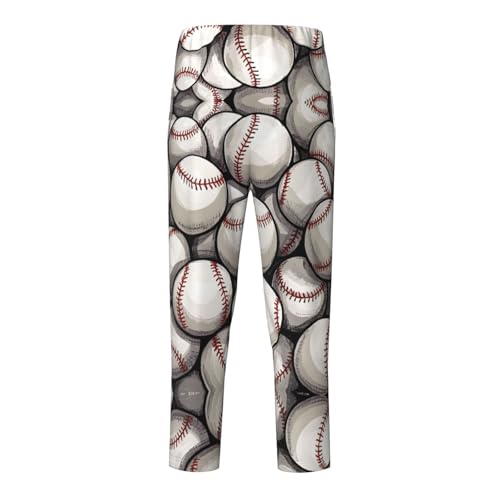 Pajama Pants Pajama Bottoms with Elastic Waistband Sleepwear Lounge Pants, Vintage Baseball2