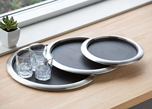 Service Ideas TR1614RI Tray, 18/8 Stainless Steel, Removable Insert, 16" x 14"