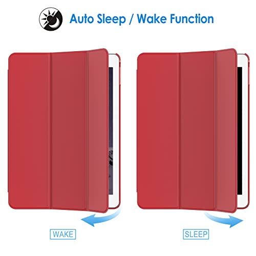 Image of JETech Case for iPad Air 2 (2nd Generation), Smart Cover Auto Wake /Sleep (Red)