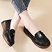 Womens Loafers Shoes Comfortable Slip On Suede Platform Flat Loafers Work Office Business Casual Dress Shoes Fashion Round Toe Shoes Anti Slip Walking Shoe Black