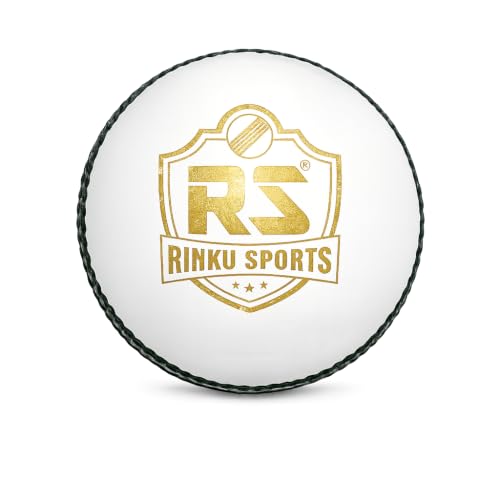 Image of R S Professional White Test 4 Piece Cricket Leather Ball Power Series Hand Stitched Ideal for T20, ODI & Test Matches (5, White)