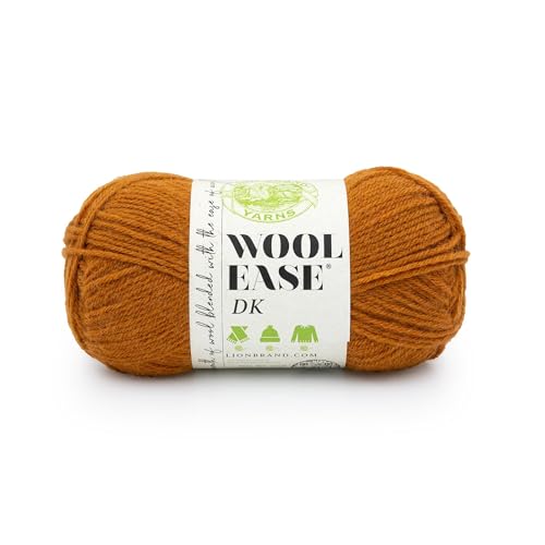 Image of Lion Brand Yarn, Wool-Ease DK Crochet & Knit Yarn, Pumpkin, Orange, 1 Pack