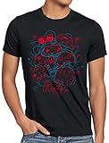 A.N.T. Mando Lío de Cables Camiseta para Hombre T-Shirt Classic Retro Gamer, Talla:XL