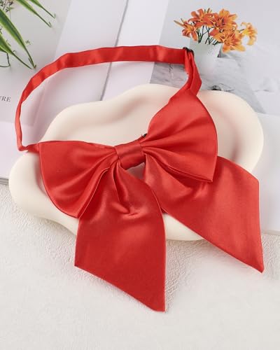 Image of AWAYTR Ladies Adjustable Pre tied Bowtie - Solid Color Bow Ties for Women