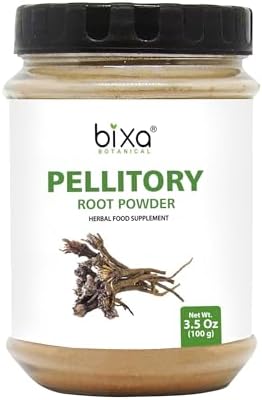 bixa BOTANICAL Pellitory Root Powder | Anacyclus Pyrethrum/Akarkara | Ayurvedic Herbal Supplement | Gluten Free, Non-GMO, Steam Treated, Vegan, 100% Pure (3.5 Ounce (Pack of 1), Pellitory Root Powder)