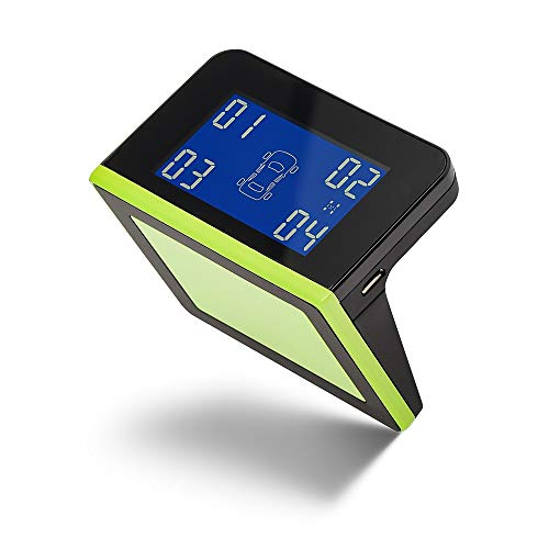Solar Power USB TPMS Car Tire Pressure Monitoring System 4 External Internal System Car Alarm Tire Pressure Sensors Car Tire Pressure Sensor(Internal Sensors)(External Sensors)