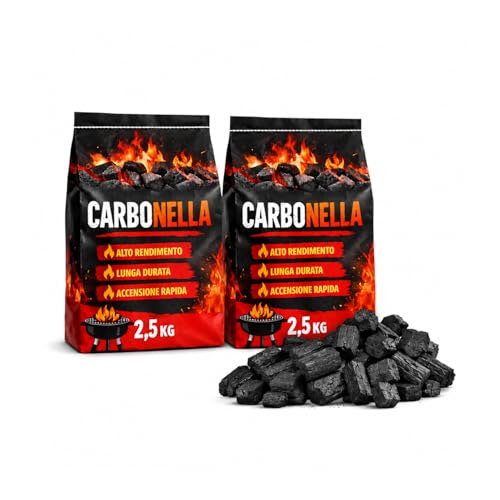 OWIJI Carbonella Per Barbecue Bricchetti 5 Kg Carbone 100% Naturale