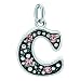 Charmed Craft Pink Crystal Birthstone Charms A-Z Alphabet Letter Dangle Charms Charm