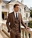 Mens Tweed Suit Champange Slim Fit 3 Piece Wool Suits Men Wedding Groom Business Fashion Blazer Jacket Vest Trousers 6XL