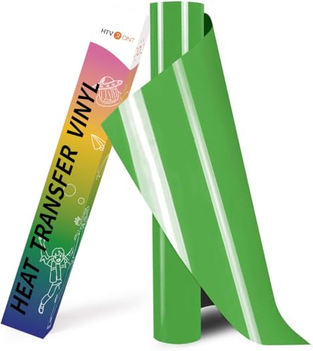 Image of HTVRONT HTV Vinyl Rolls Heat Transfer Vinyl - 12 inch x 8ft Fruit Green HTV Vinyl for Shirts, Iron on Vinyl for All Cutting Machine - Easy to Cut & Weed for Heat Vinyl Design (Fruit Green)
