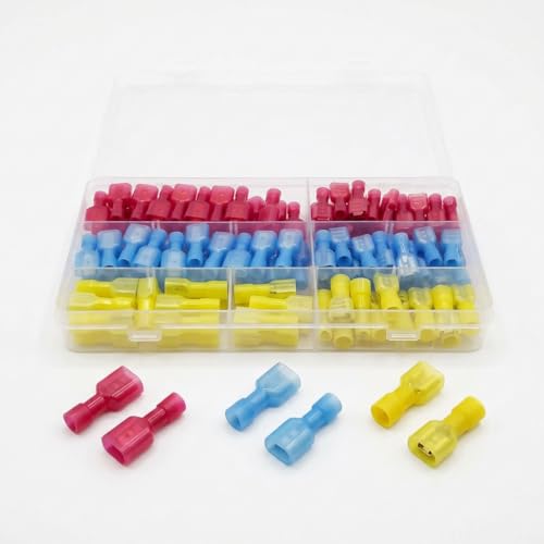 Kit Cosses Electriques a Sertir Nylon Entièrement Isolé Connecteur Electrique Rapide Mâle Femelle Assortiment Cosse Electrique Automobile Moto Bateau Camion...