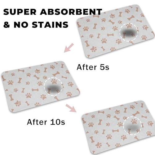 YCT Dog Pet Food Mat - Dog Mat for Food and Water - Dog Water Bowl Mat for Messy Drinker - Absorbent Non-Slip Pet Mat - Pet Supplies Mat, 11.8"x18.1" Navy Blue