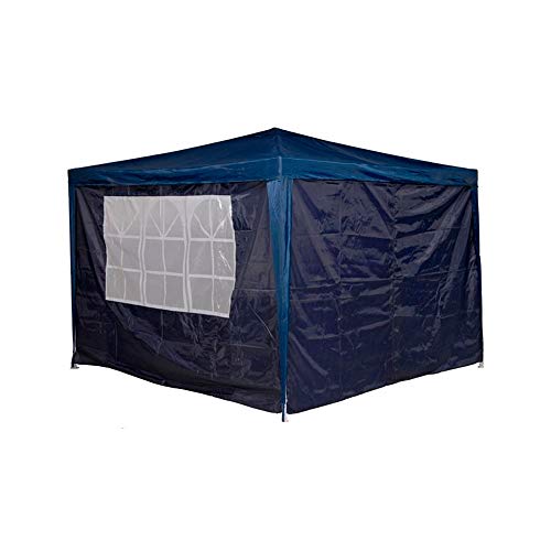 Tenda Gazebo Barraca com 2 Paredes 3x3 Sanfonado Articulada Desmontável Praia Camping Azul