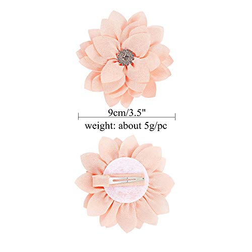 Insowni 20 Pack Large Chiffon Flower Alligator Hair Clips Big Fabric Lotus Flower Hair Barrettes With Rhinestone Clothes Brooch Pins Floral Bows Accessories For Baby Girls Toddlers Kids Teens Women #TOP6