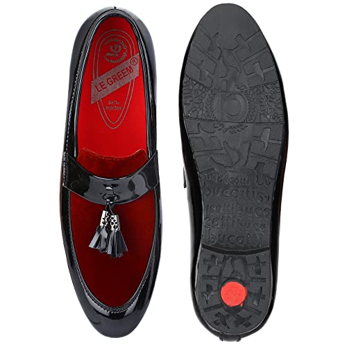 Image of LE GREEM Men's Patent Leather Slip on Casual Loafers