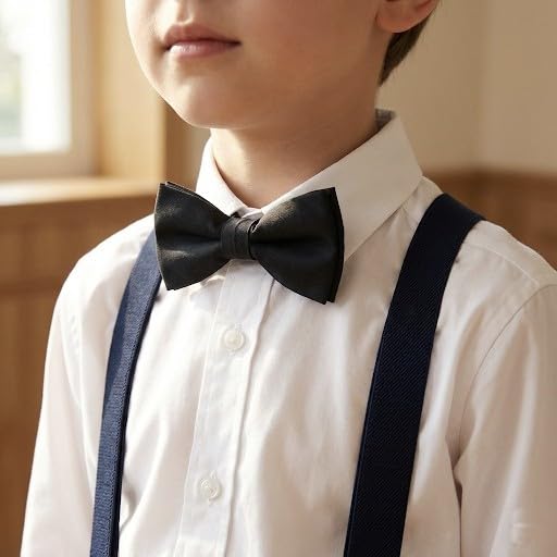 Osking Ties Kids Pre-tied Bow Tie for Boys, Formal & Casual Adjustable Bowtie Age 3-13 Years (Black) 1