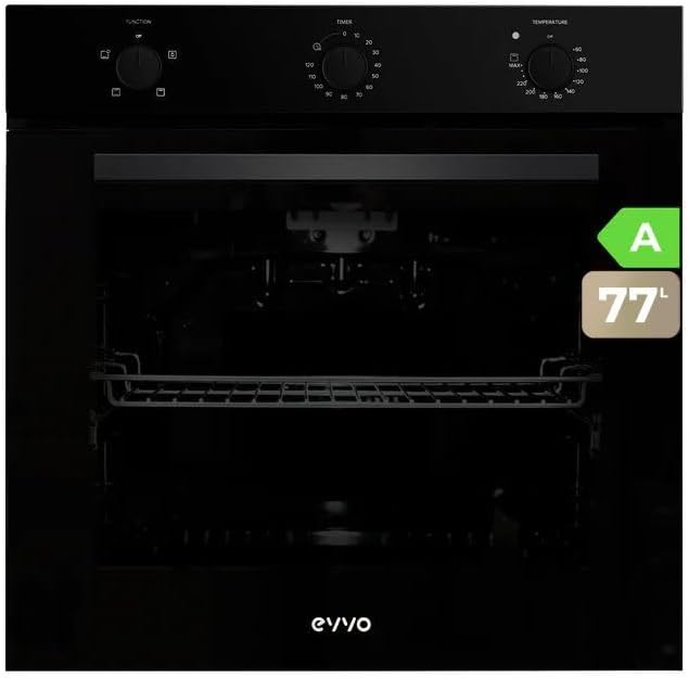 EVVO Horno Eléctrico Empotrable, Eficiencia A - 2800W, 77 Litros,...