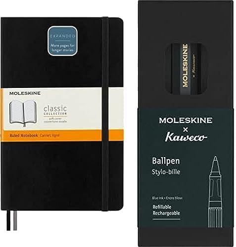 Carnet Moleskine ligné grand format et stylo rechargeable Kaweco l'excellence de l'écriture