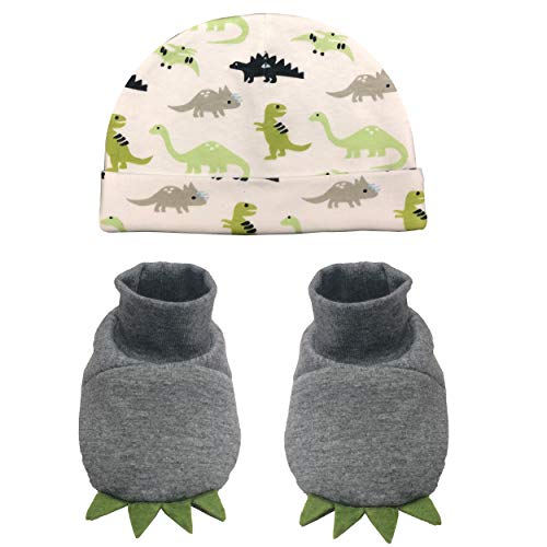 Image of MODERN BABY Hats & Baby Booties Set 0-6 Months Boys & Girls Baby Caps & Shoes