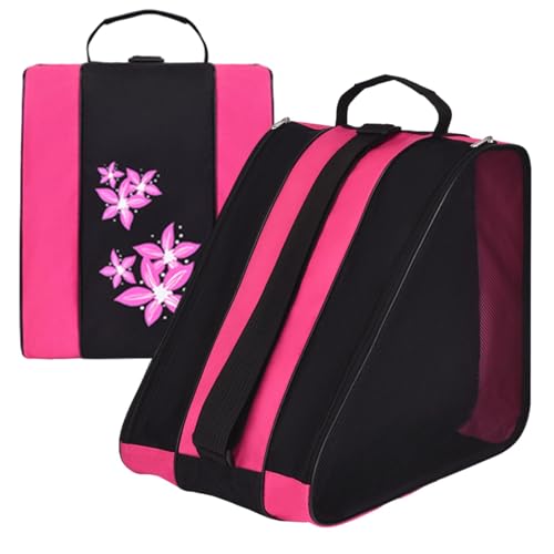 Cushangty Bolsa para patines de patinaje | Portapatines con asa – compartimentos de diseño organizador de zapatos con red transpirable para garaje, parque, estación de esquí