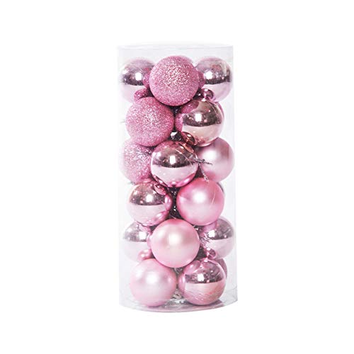 Weihnachtsdeko Pink 21 Uposao 24 Stück Kunststoff Weihnachtskugeln,Dekorative...