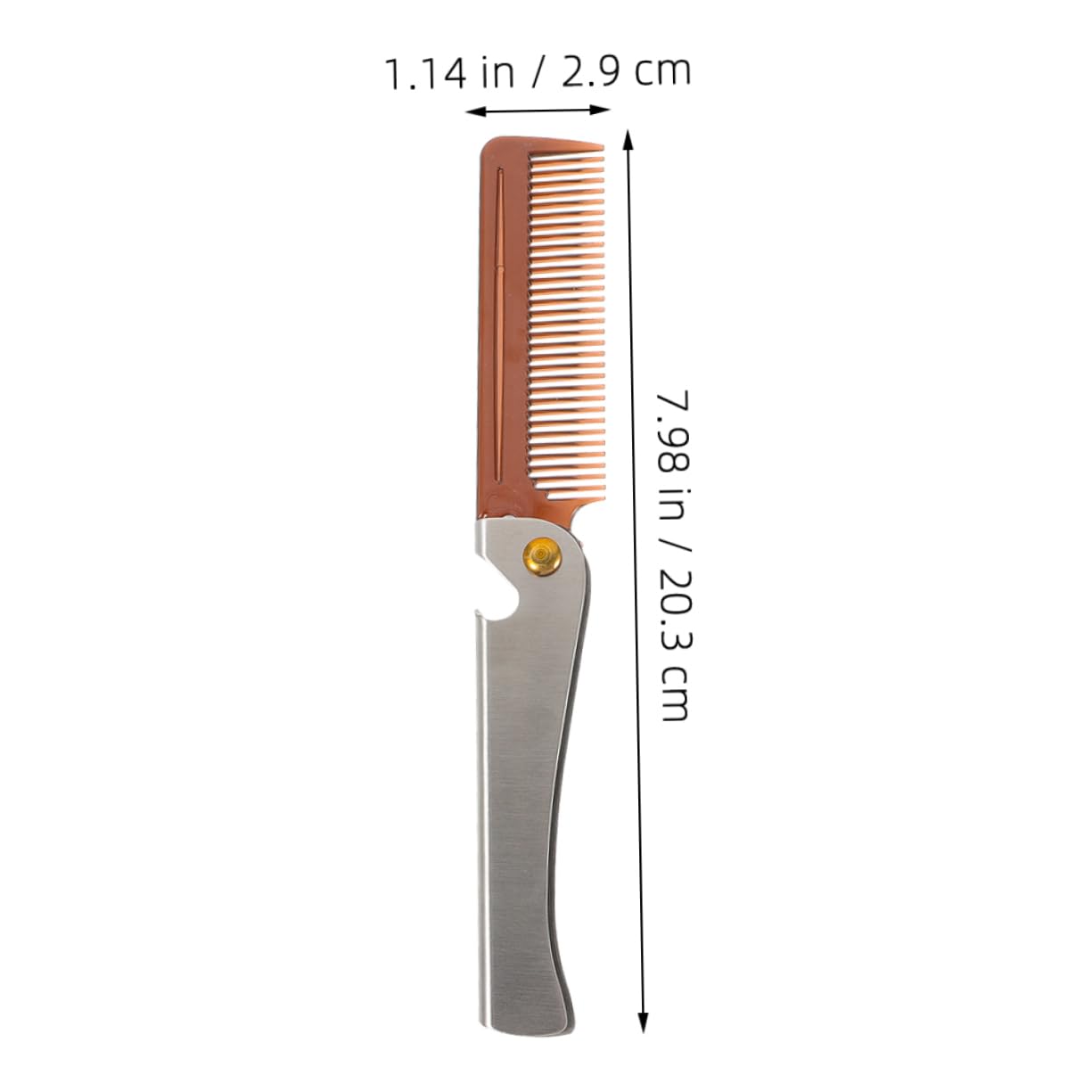 Ipetboom 2pcs Portable Folding Hair Comb Stainless Steel Men's Beard Grooming Brush Hair Detangler Bottle Opener