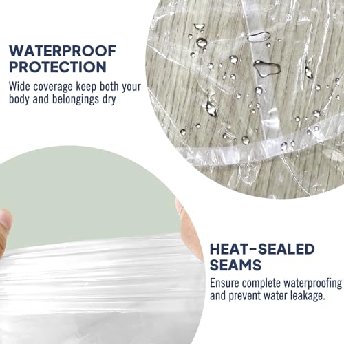 ANYOO Disposable Rain Poncho for Adults Waterproof Emergency Raincoat Lightweight Packable for Outdoor Events Hiking & Travel - Image 5