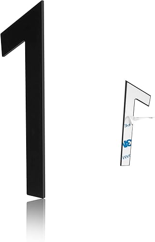 Número de buzón de 3 pulgadas, números de casa modernos de acero inoxidable negro mate, números de puerta autoadhesivos para apartamentos y oficinas