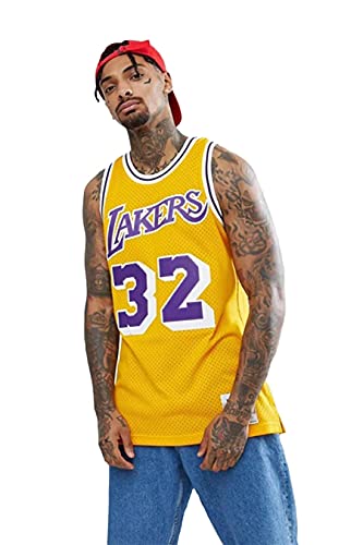 Licenza ufficiale Mitchell & Ness Los Angeles Lakers Magic Johnson 1984 - Maglia da Uomo