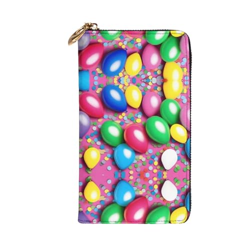 Stylish balloons confetti Pattern Leather Wallet - Long Clutch for Women, RDurable Material, 12 Card Slots, Zipper Compartments2