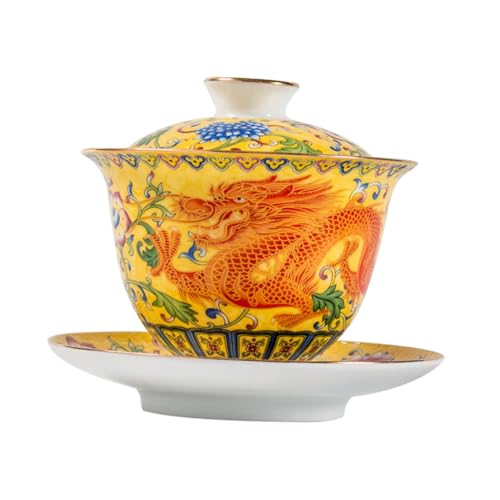 POPETPOP Juego De Té Kung Fu Cerámico Con Tapa y Platillo Vajilla De Cerámica Para Té Oolong y Puer Para Hogar Herramienta Profesional POPETPOP Juego De Té Kung Fu Cerámico Con Tapa y Platillo Vajilla De Cerámica Para Té Oolong y Puer Para Hogar Herramienta Profesional