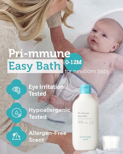 Image of GOONGBE Pri-mmune Easy Bath - Korean Baby Body Wash - Hypoallergenic Mild Bubble Bath Time for Newborns Babies - Moisturizes & Soothes - Weakly Acidic, 6.75 fl.oz.