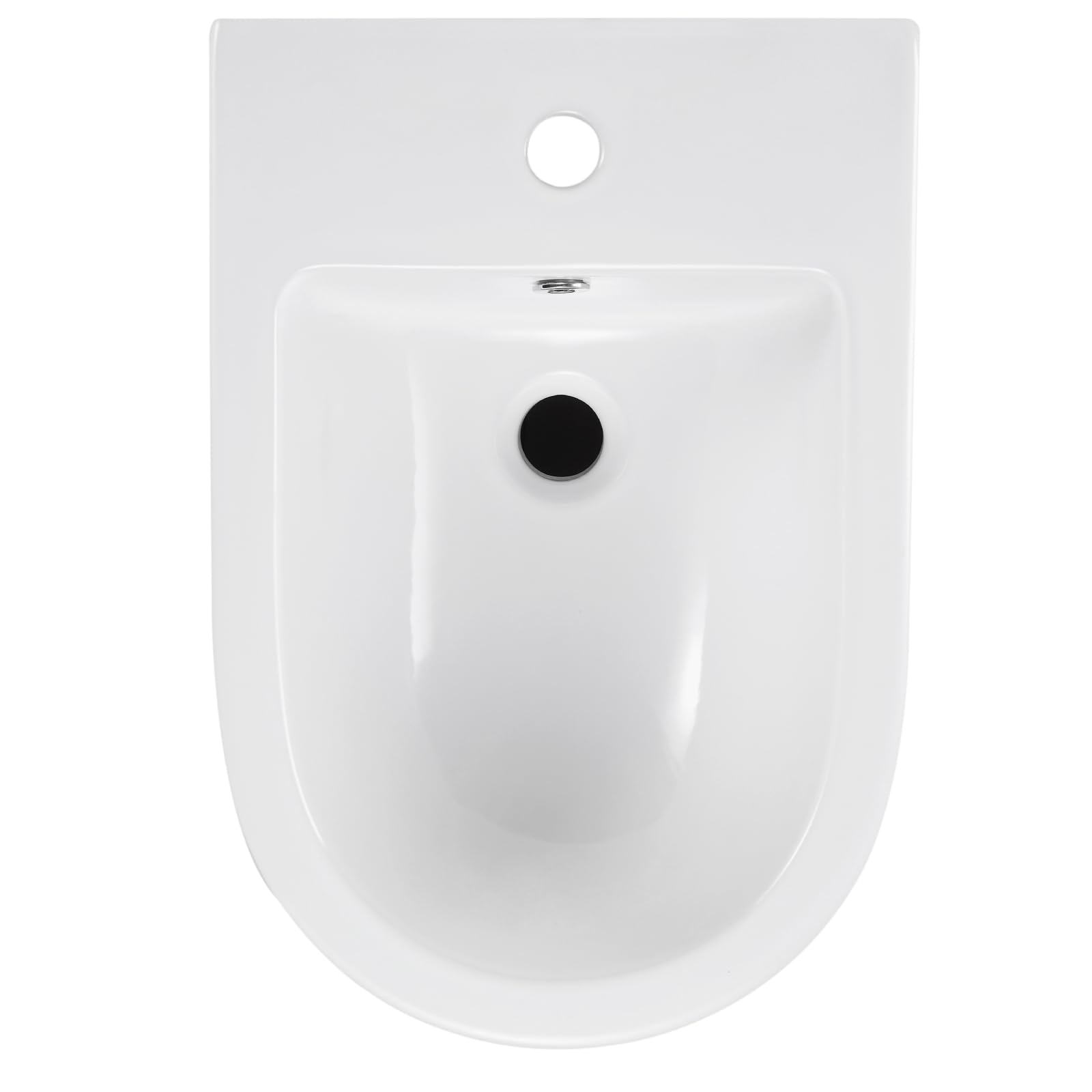 Bidet da parete con foro per rubinetto e troppopieno, bagno in ceramica bianca, bidet senza bordo, 525 x 365 x 300 mm, per bagno in ceramica bianca