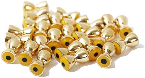 MAXIMUMCATCH Maxcatch 25Pc Fly Tying Beads Brass Dumbbell with Eyes Fly Tying Material 3.2/4.0/4.8/5.5/6.3mm