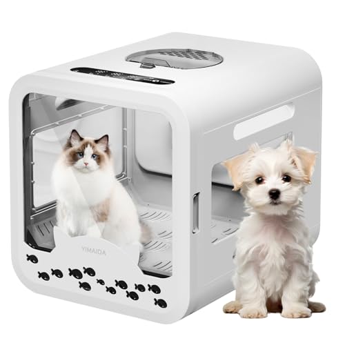 ペットドライヤー 猫 犬用 ドライルーム ペット乾燥機 静音 温度風速調整 多頭飼い対応 72L PSE認証済み (ホワイト) (ホワイト Ultra) KD-002