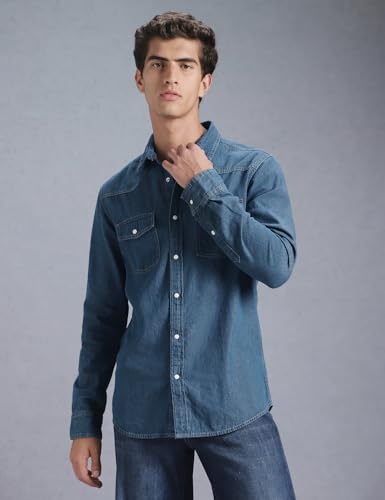 Image of INKD Men's Regular Fit Shirt - 100% Cotton | Casual Shirts for Men | Full Sleeve