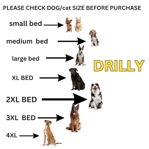 DRILLY Premium Fur XXXL Dog Bed for Extra Large Dogs Washable-Orthopedic Big Dog Beds | Big Breed | | Giant Human Dog Bed (3XL)