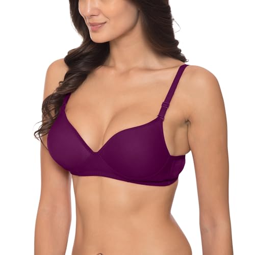 Image of Komli - Heavily Padded Push-Up Bra - Cotton Rich - Balconette - 3 /4th Coverage, Seamless, Wireless, Multiway Straps - T-Shirt Bra (Pack of 2)