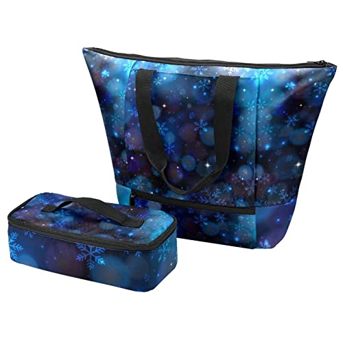Sac fourre-tout bleu d'hiver idéal pour voyage école pique-nique