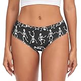 vvfelixl Skeletons in Different Poses Panties for Women Cotton Women Underwear Cheeky Panties for Women Bikini Brief Underwear Breathable M
