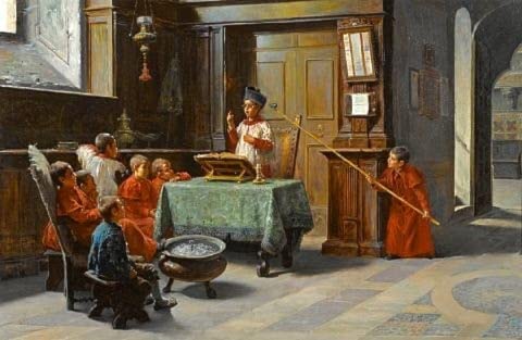 Poster Francesco Bergamini le sermon de l'enfant de chœur toile 60x90cm