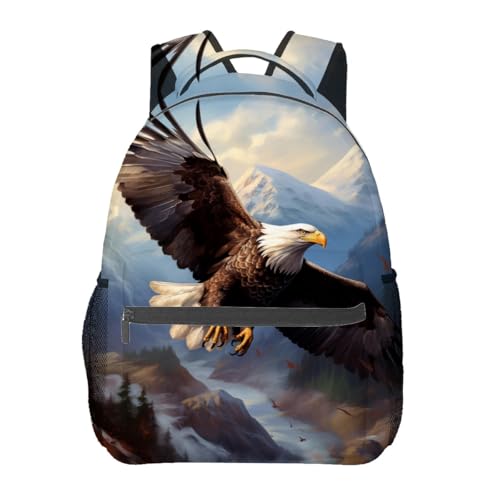 Bald Eagle Backpack Travel Backpacks Laptop Rucksack,School Bookbag for Women Kids Boys Girls,Eagle Back Pack Accessories Bags,Ideal Gifts for Work, Outdoor Adventures
