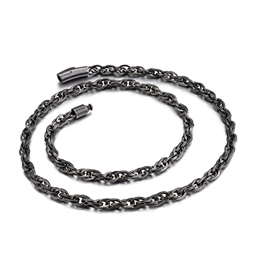Collares de cadena de acero inoxidable de 67 cm para hombres y mujeres, cadena Belcher vinculada de 6 mm, Sin piedras preciosas Cover