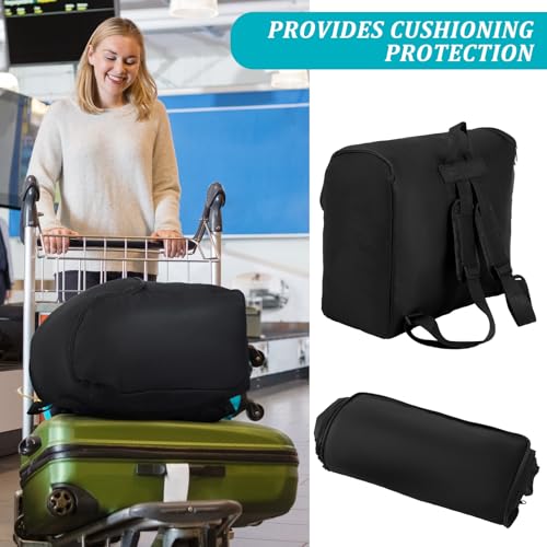 Image of Dansydaisy Padded Backless Booster Car Seat Travel Bag for Airplane Durable Car Seat Bag Cover for Waterproof Foldable Stroller Carrier Backpack with Padded Shoulder Straps