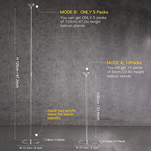 YALLOVE Clear Acrylic Tabletop Balloon Stand Kit - Image 2