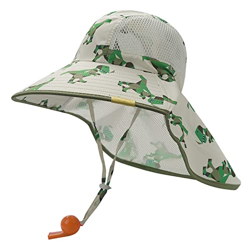 CLAPE UPF50+ Kids Sun Hat Mesh Bucket Caps with Neck Flap Summer Beach Hat Infant Play Caps Fisherman Travel Caps for Camping2